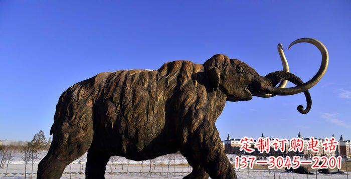 湖南公园抽象大象动物铜雕 (2)