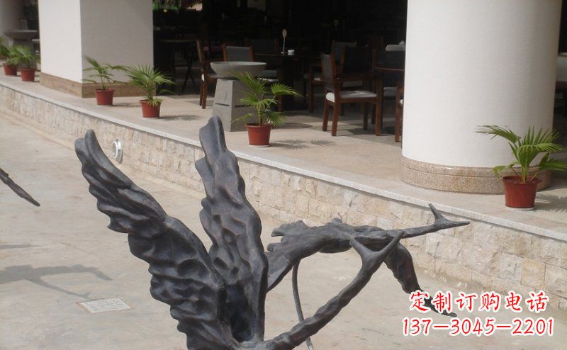 湖南公园抽象大雁动物铜雕