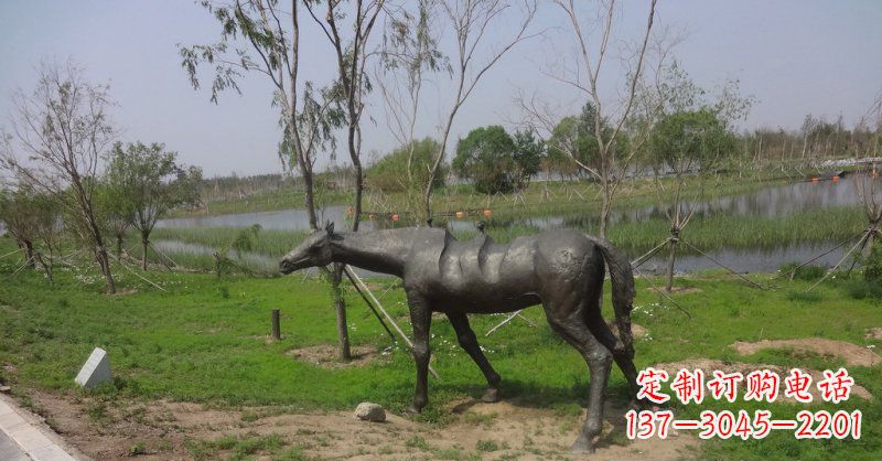 湖南公园抽象马景观铜雕
