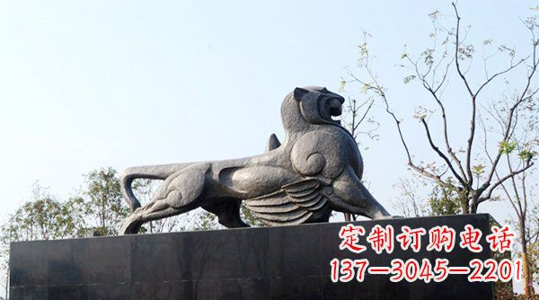 湖南公园抽象狮子动物铜雕