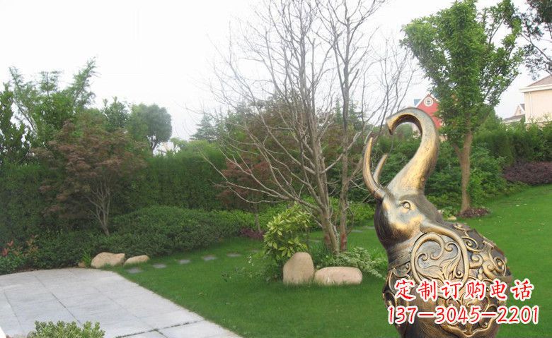 湖南公园装饰用铜制小象雕塑