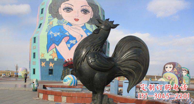 湖南艺术精美的公鸡雕塑