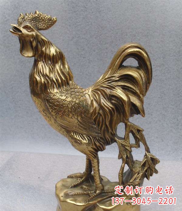 湖南经典公鸡铜雕