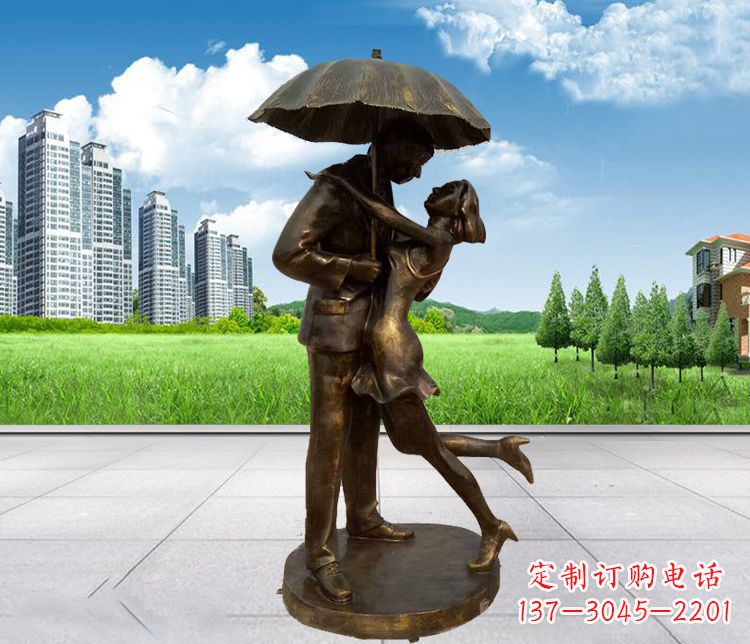 湖南情侣铜雕,浪漫定制
