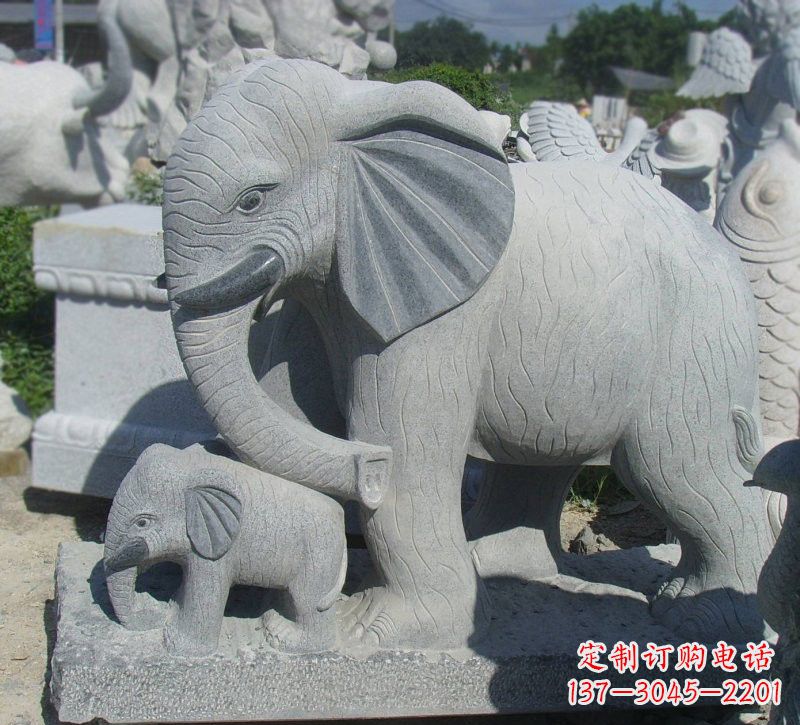 湖南公园大理石大象雕塑