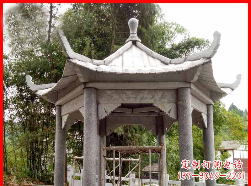 湖南复古公园石凉亭雕塑