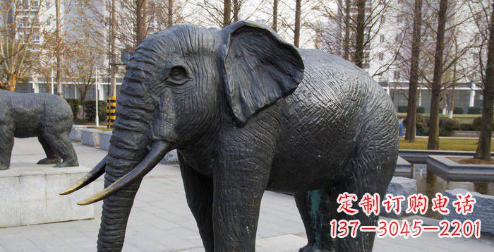 湖南公园大象动物雕塑