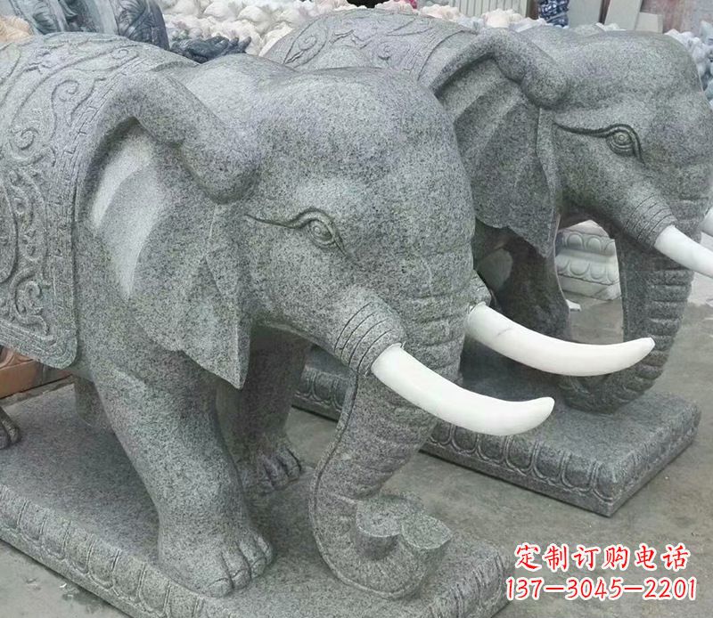 湖南象征力量的大理石大象雕塑