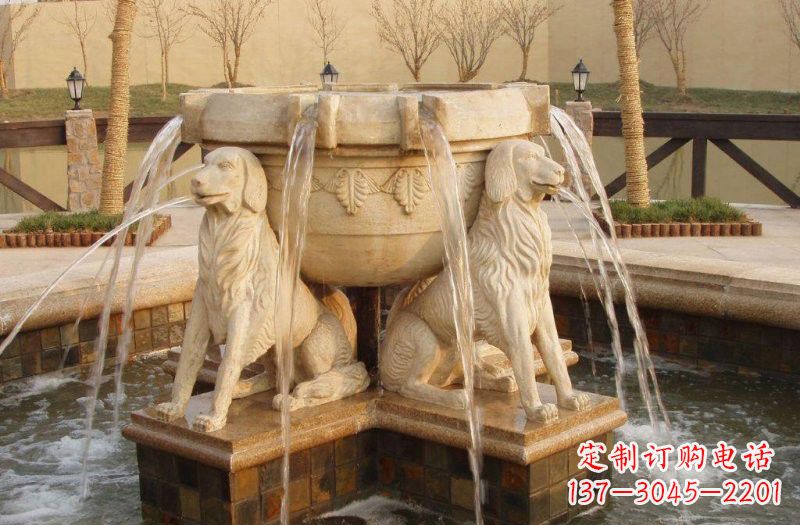湖南喷泉狗石雕