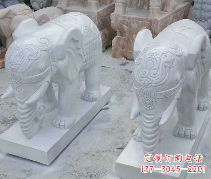 湖南高雅雕塑招财石雕大象