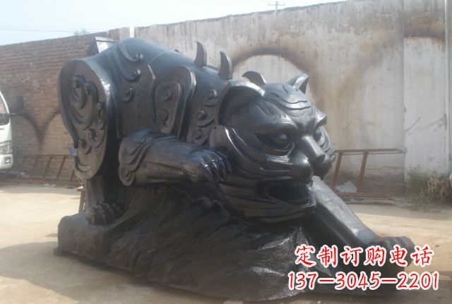 湖南公园动物铜雕老虎