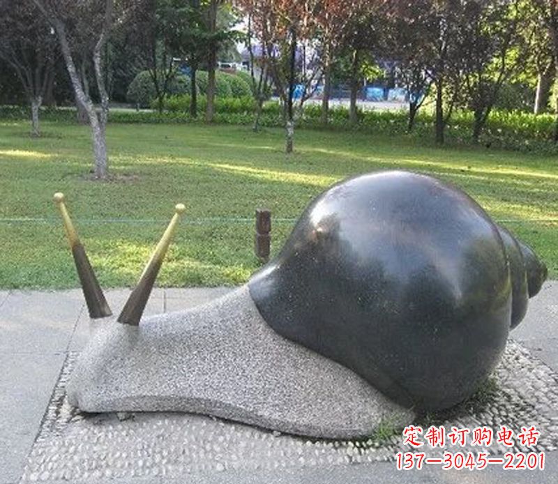 湖南中领雕塑专业定制可爱蜗牛石雕