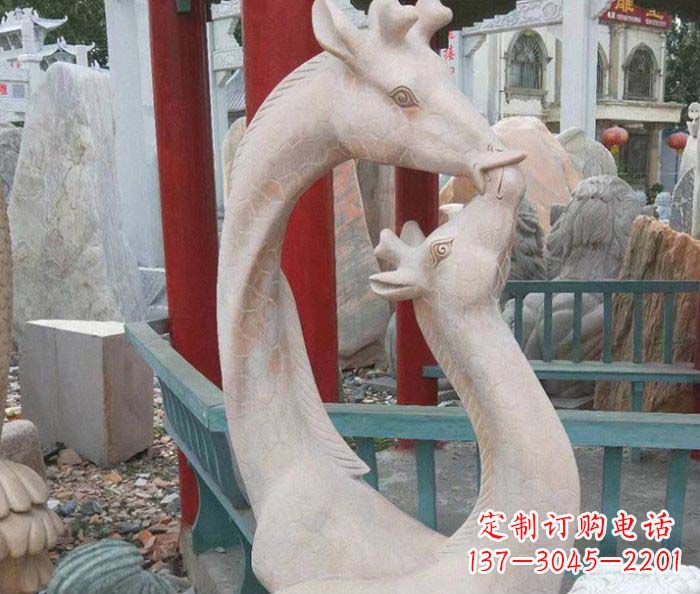 湖南中领雕塑-母子鹿动物石雕