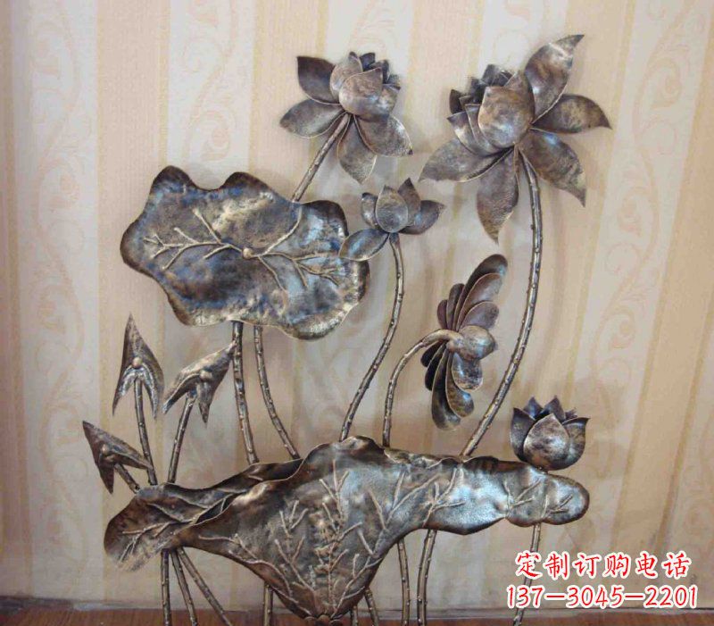 湖南公园锻铜莲花景观铜雕