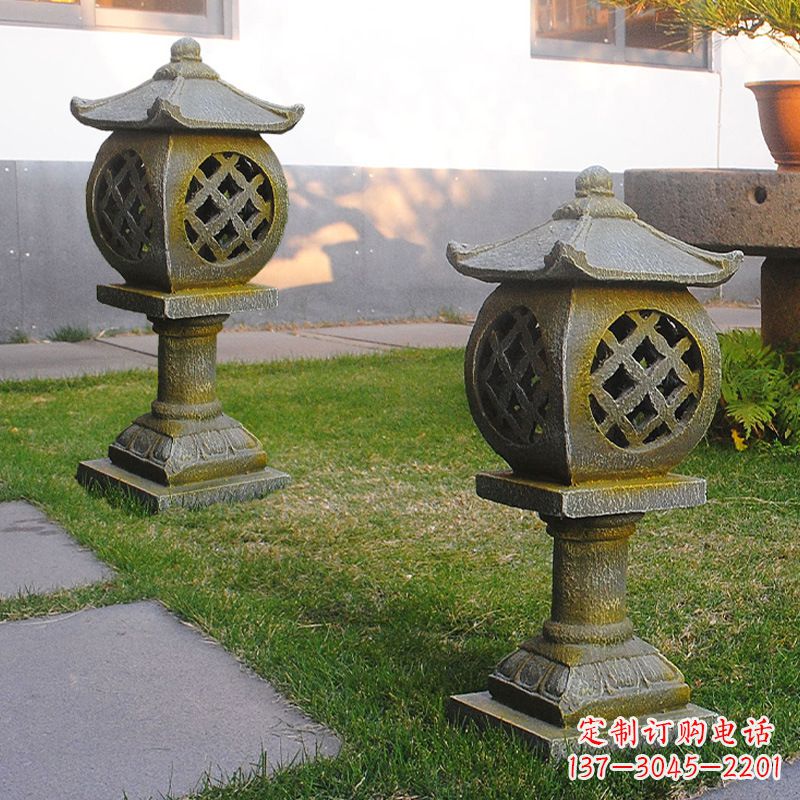 湖南精美仿古石灯笼雕塑