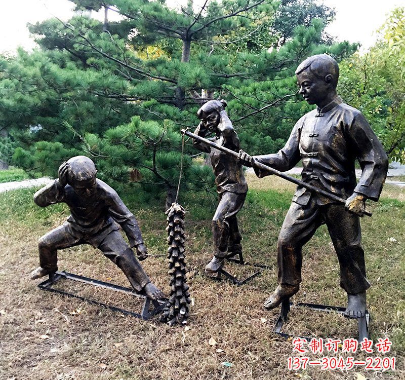 湖南优雅精致的儿童铜雕