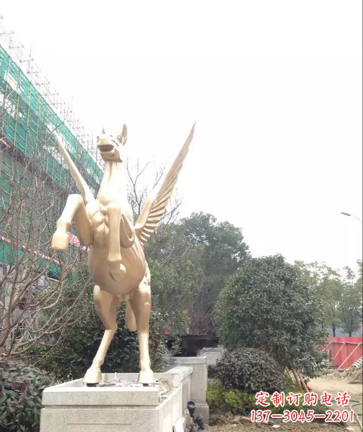 湖南公园飞马玻璃钢仿铜雕塑