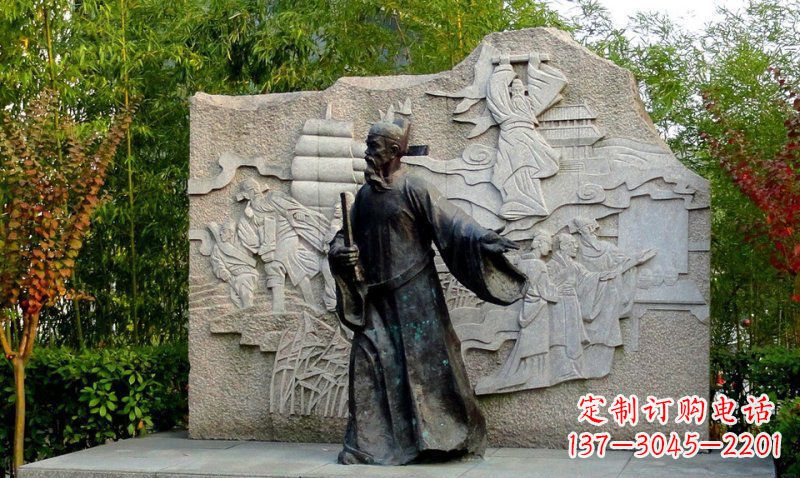 湖南海瑞古代名人铜雕领雕塑定制