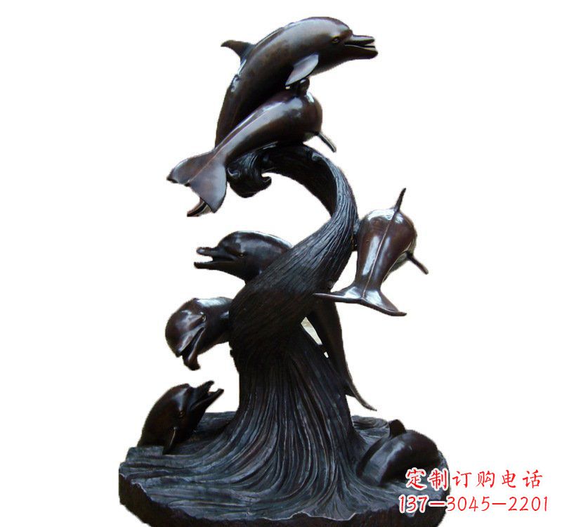 湖南产品名称海豚铜雕园林雕塑