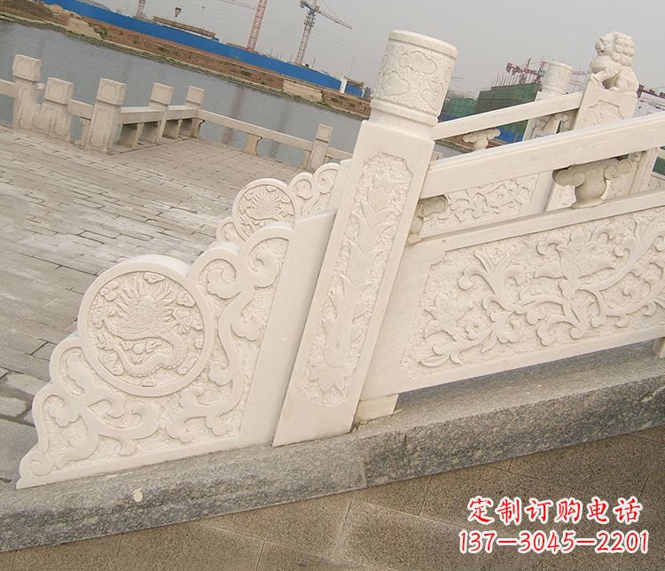 湖南汉白玉精美园林栏板雕塑