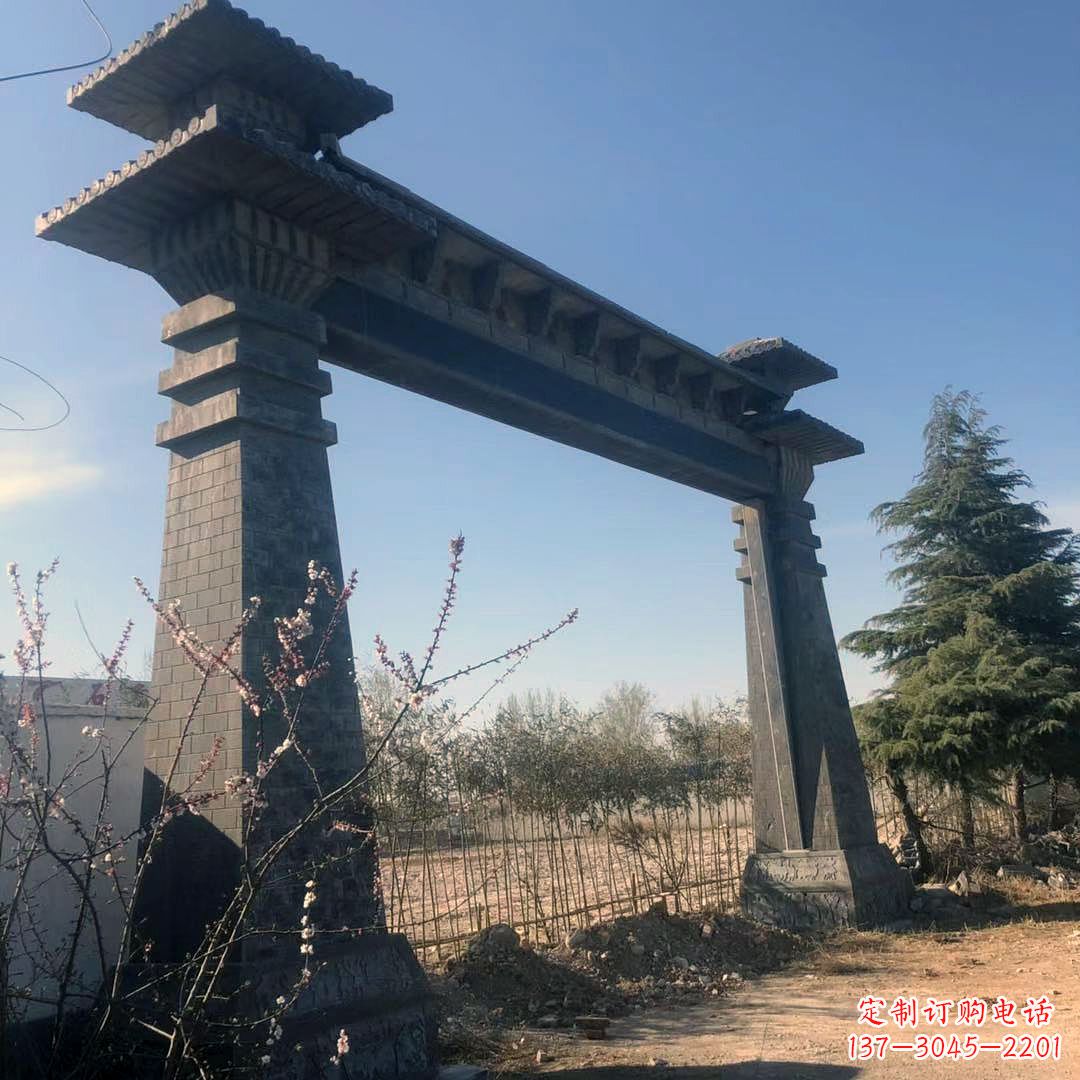 湖南公园汉阙大门石雕