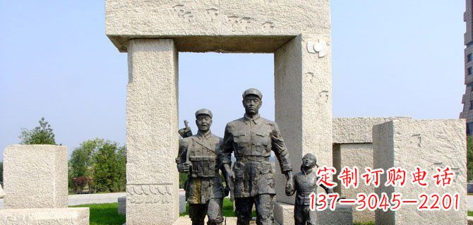 湖南公园红军人物铜雕 (2)