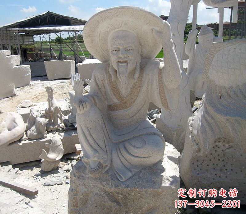 湖南公园姜太公石雕