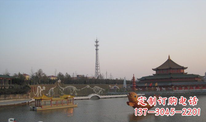 湖南公园金鱼动物铜雕