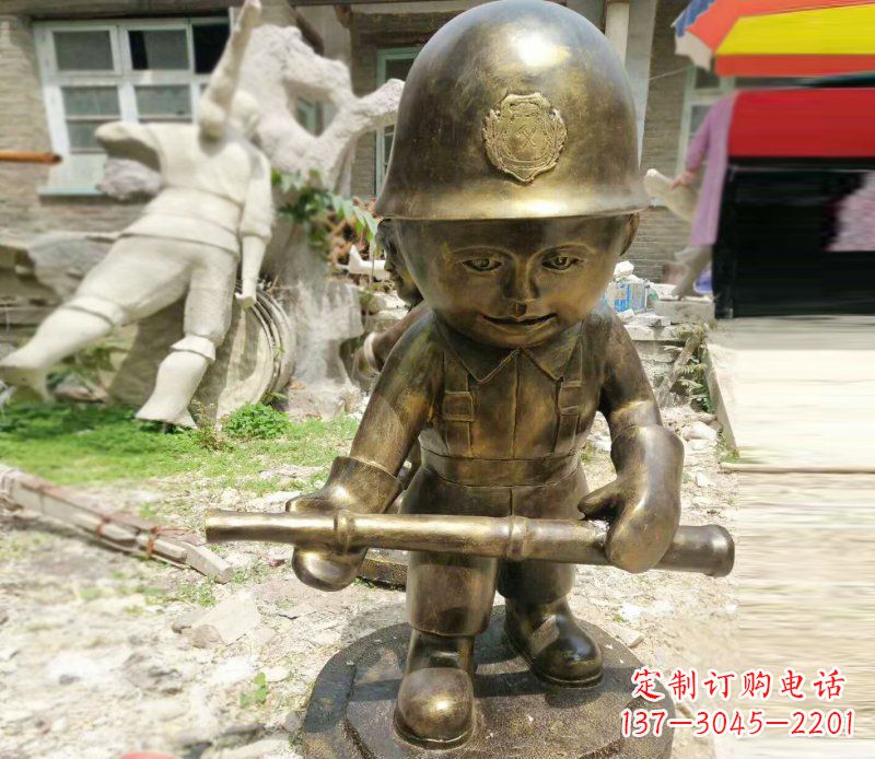 湖南精致细腻的交通警察铜雕