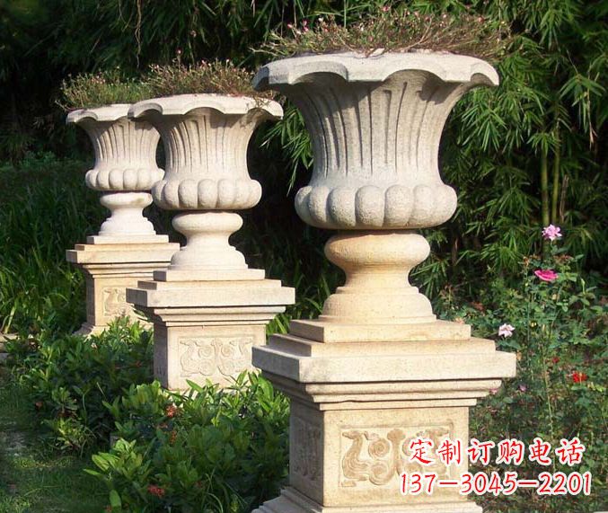 湖南高质量大理石花盆石雕