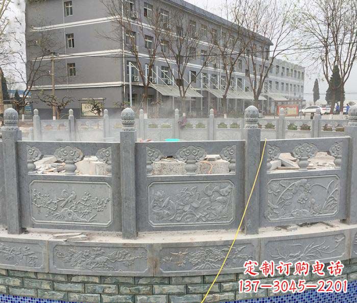 湖南公园景观大理石栏板雕塑