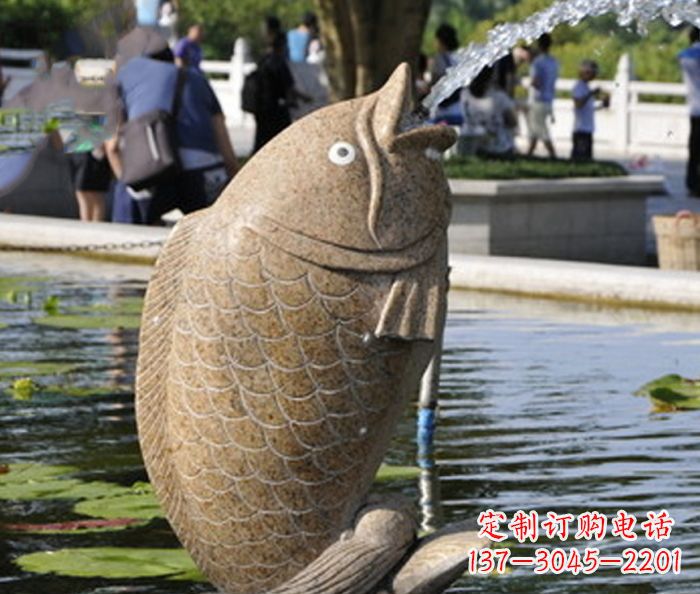 湖南大理石鲤鱼喷泉石雕