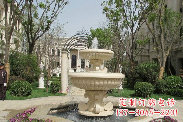湖南公园景观大理石喷泉石雕 (4)