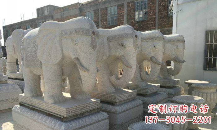 湖南缅甸大理石缅甸大象雕塑