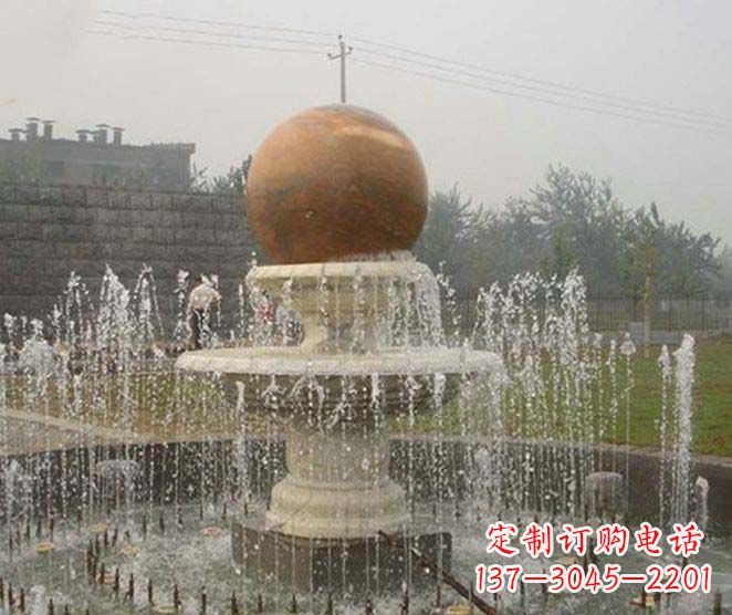 湖南公园景观风水球喷泉石雕
