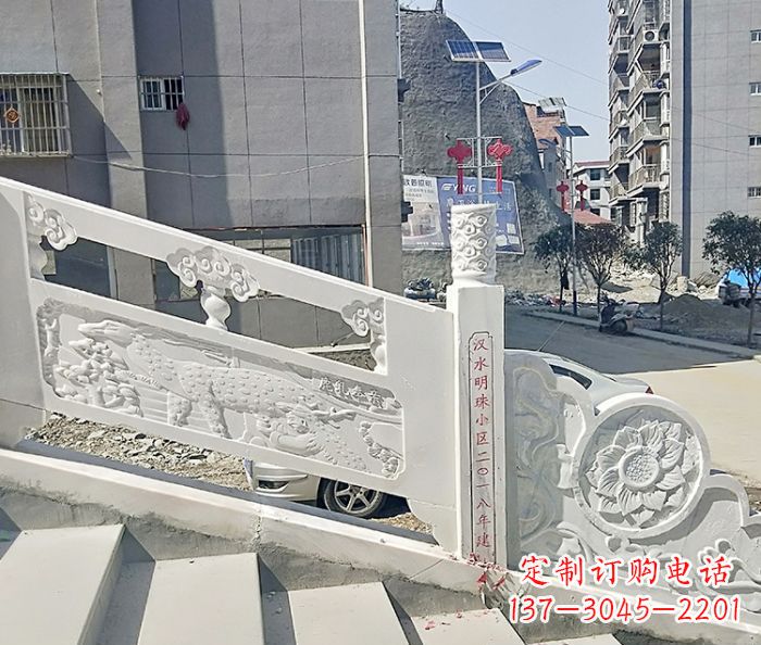 湖南汉白玉石雕栏板,唯美园林装饰