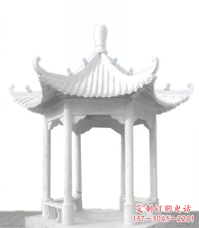 湖南汉白玉石凉亭雕塑