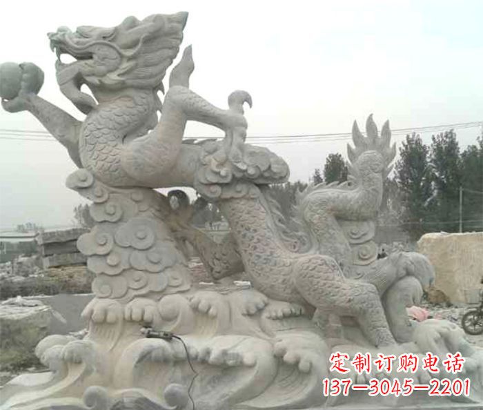 湖南精美青龙出水石雕