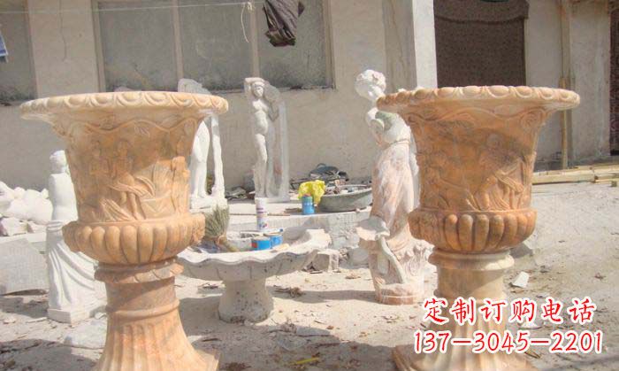 湖南红花盆石雕艺术雕塑