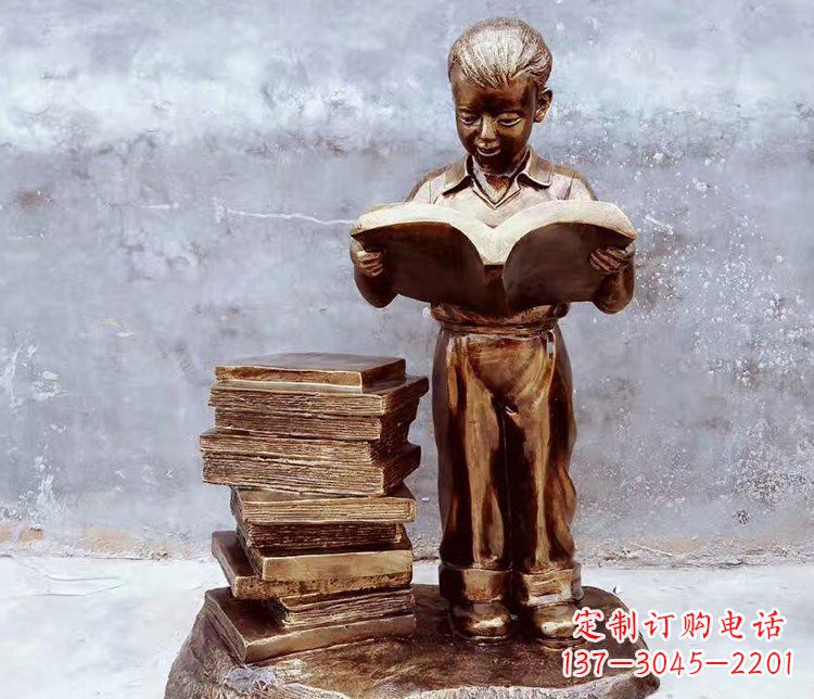 湖南玻璃钢仿铜小孩雕塑