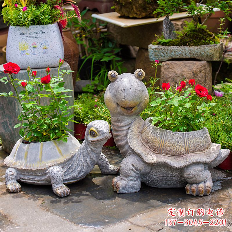 湖南铸铁乌龟花盆雕塑