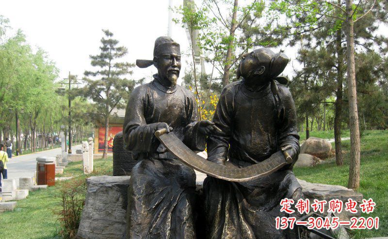 湖南传承经典,定制古典唐代人物小品铜雕