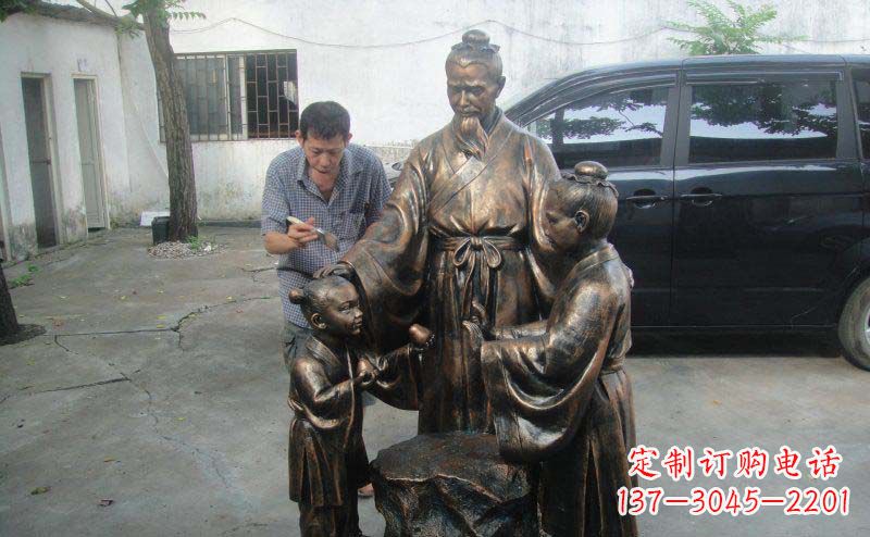 湖南精美铜雕—中领雕塑孔融让梨景观雕塑定制