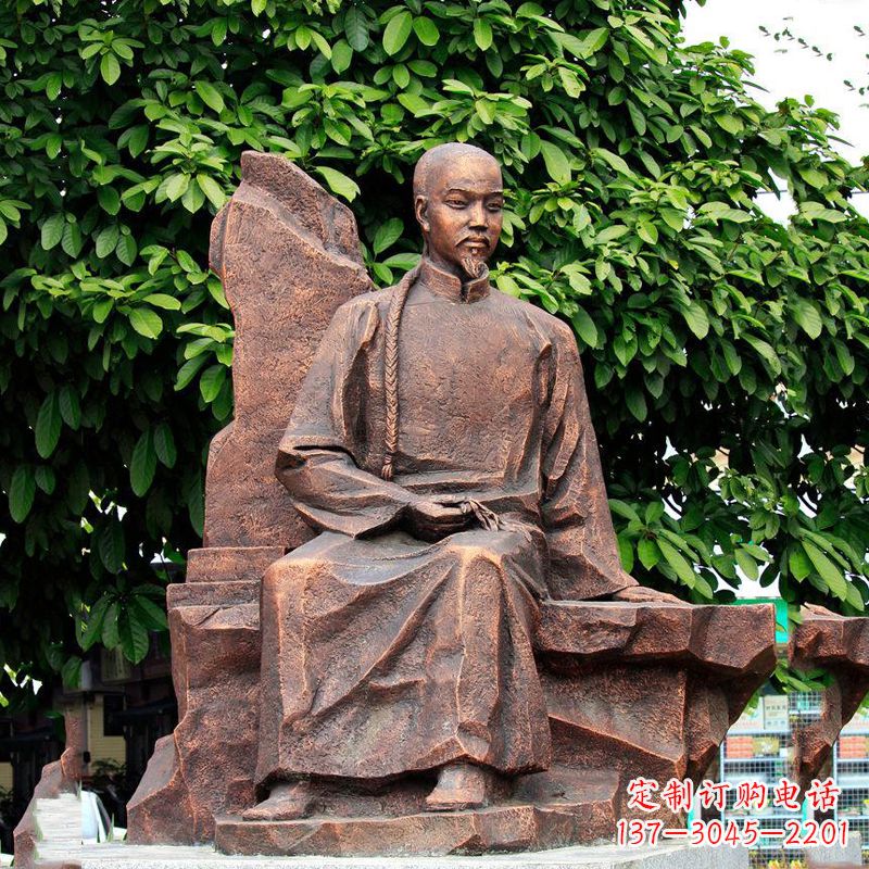 湖南公园历史名人清朝医学家叶天士纯铜雕像