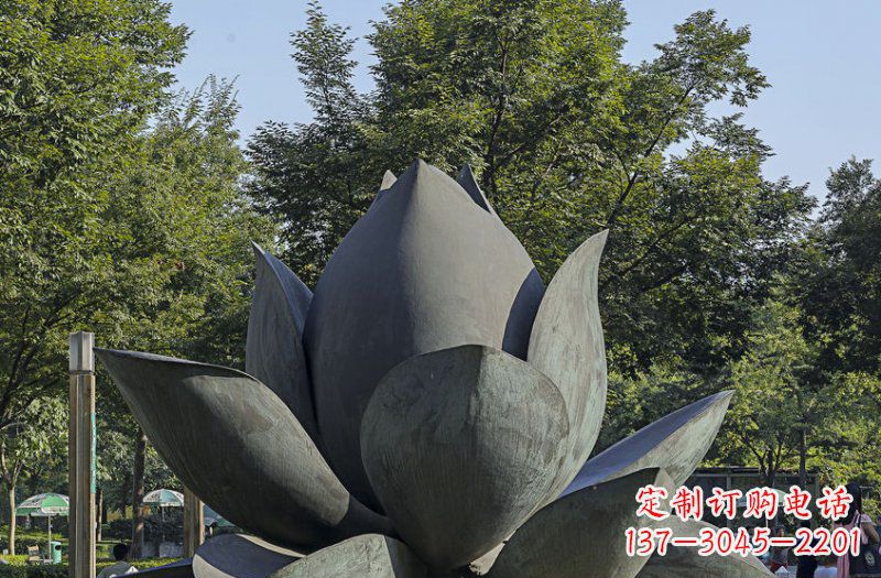 湖南公园莲花景观铜雕
