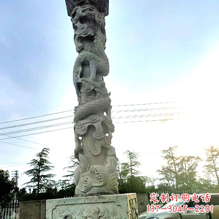 湖南公园龙柱石雕