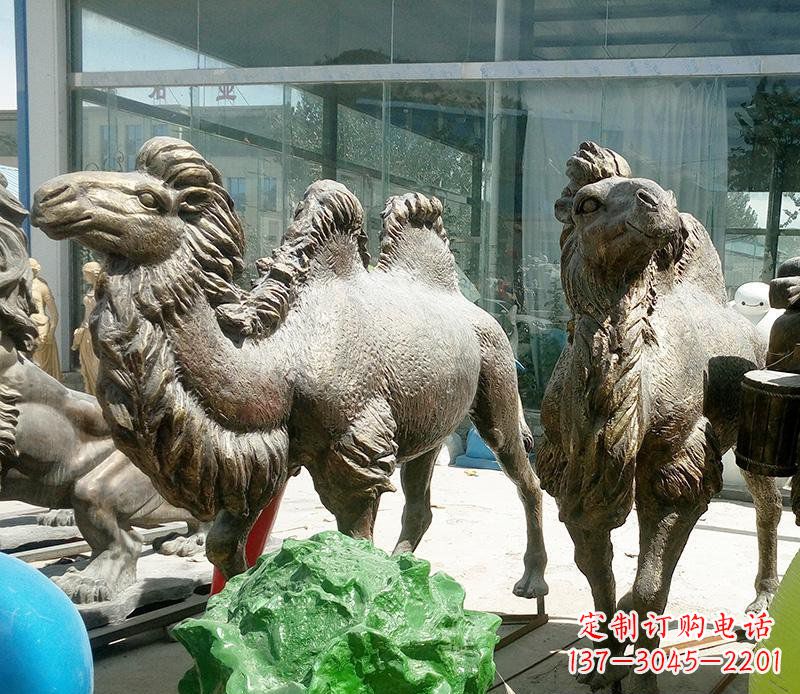 湖南公园骆驼动物铜雕 (2)