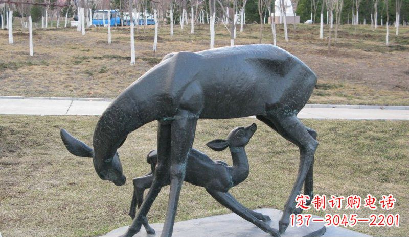 湖南高档铜雕动物母子鹿