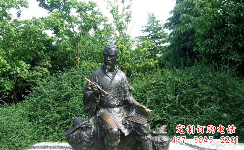 湖南传统风情渔翁铜雕