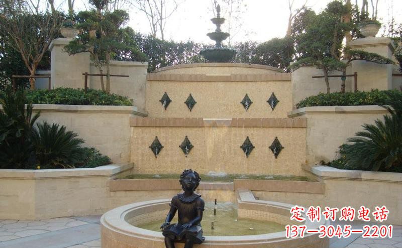 湖南西方风尚小女孩铜雕